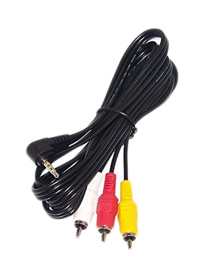 3 RCA Male To 3.5mm Male Audio Video Converter Cable Black