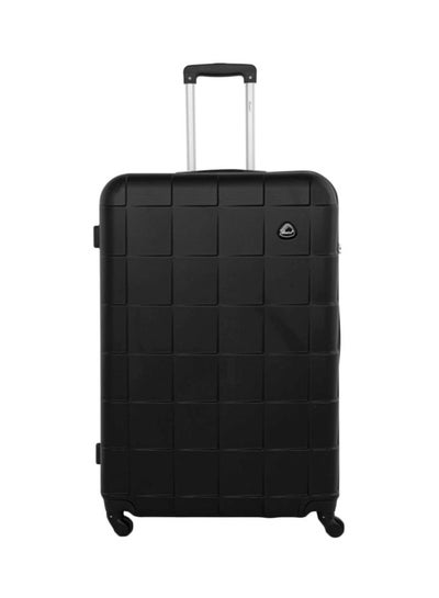 Hard Case Travel Bags Luggage Trolley ABS Lightweight Suitcase with 4 Spinner Wheels A207 Black