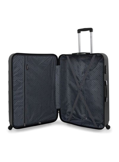 Hard Case Travel Bags Luggage Trolley ABS Lightweight Suitcase with 4 Spinner Wheels A207 Black