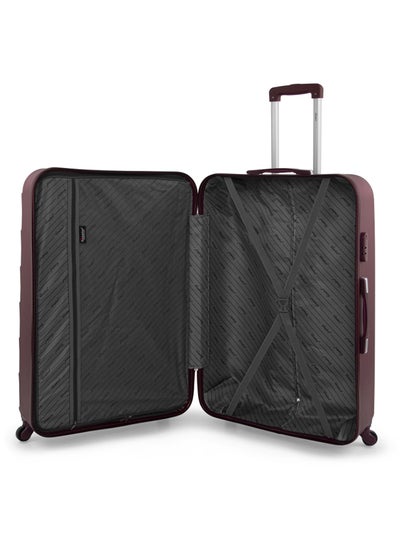 Hard Case Travel Bags Luggage Trolley ABS Lightweight Suitcase with 4 Spinner Wheels A207 Burgundy