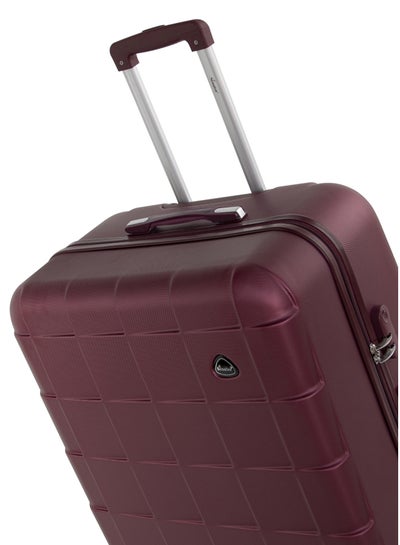 Hard Case Travel Bags Luggage Trolley ABS Lightweight Suitcase with 4 Spinner Wheels A207 Burgundy