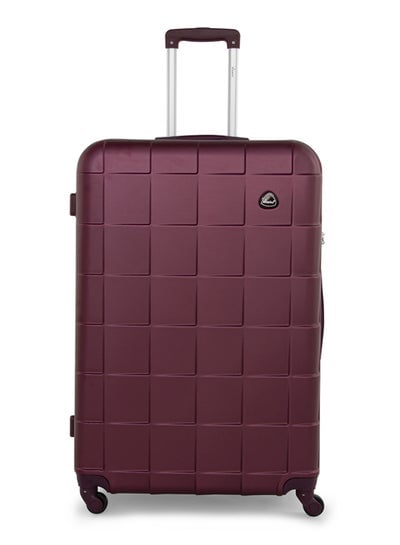 Hard Case Travel Bag Trolley Luggage Set of 3 ABS Lightweight Suitcase with 4 Spinner Wheels A207 Burgundy