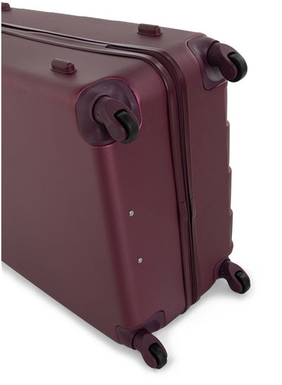 Hard Case Travel Bag Trolley Luggage Set of 3 ABS Lightweight Suitcase with 4 Spinner Wheels A207 Burgundy