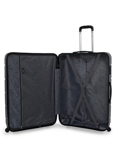 Hard Case Travel Bag Luggage Trolley ABS Lightweight Suitcase with 4 Spinner Wheels A1012 Black