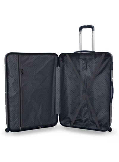 Hard Case Travel Bag Medium Checked Luggage Trolley ABS Lightweight Suitcase with 4 Spinner Wheels A1012 Blue