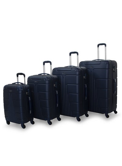 Hard Case Travel Bags Trolley Luggage Set of 4 ABS Lightweight Suitcase with 4 Spinner Wheels A1012 Blue