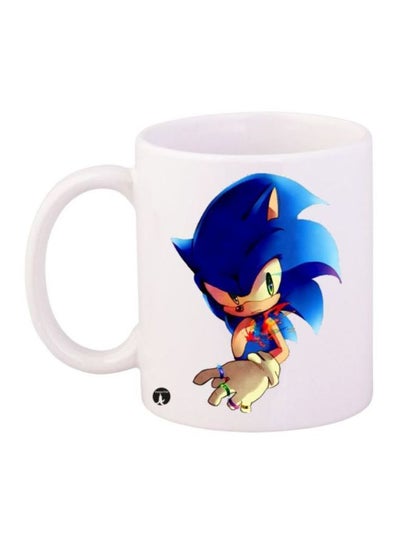 Sonic Video Game Printed Coffee Mug White/Blue/Red