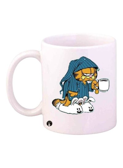 Garfield Printed Coffee Mug White/Blue/Yellow