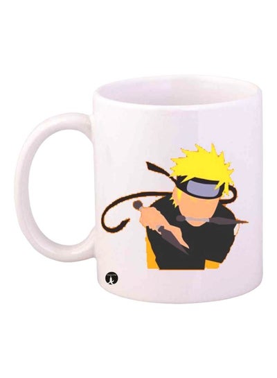 The Anime Naruto Printed Mug White/Black/Yellow Standard Size