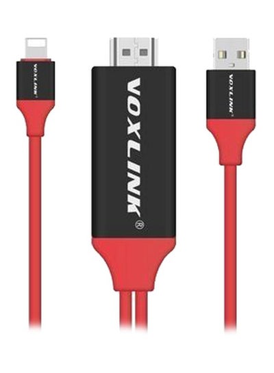 Lightning To HDMI Adapter For Apple iPhone Red/Black