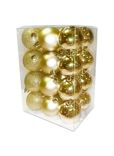 24-Piece Tree Ball Bauble Hanging Ornament Gold 44centimeter