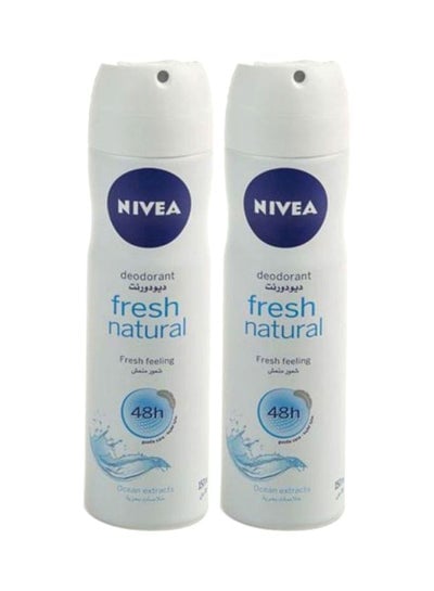 Pack Of 2 Fresh Natural Deodorant White 2x150ml