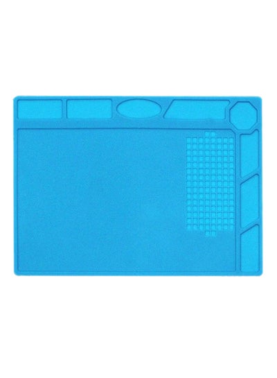 Magnetic Heat Insulation Silicone Pad For Soldering Iron Station With Screw Location Blue 321 x 228millimeter