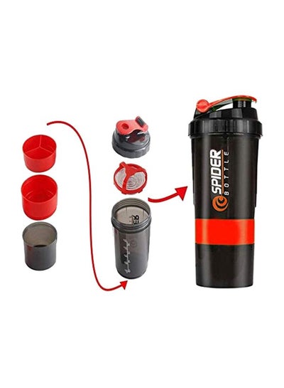Protein Shaker Water Bottle Black/Red