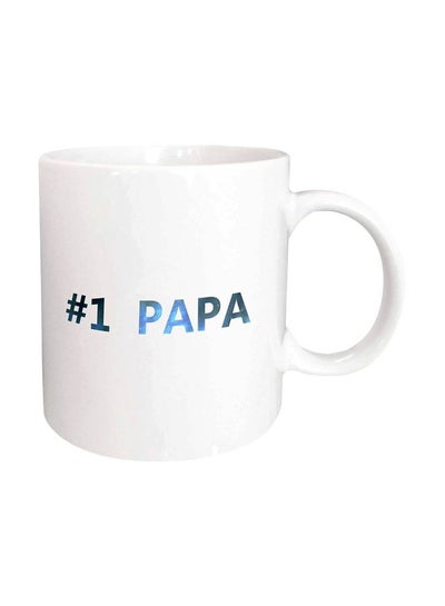 Papa Printed Mug White/Blue
