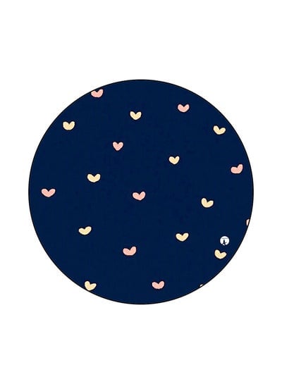 Small Heart Printed Mouse Pad Blue/Yellow