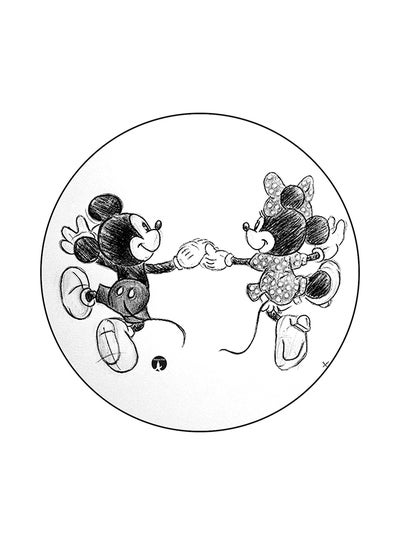 Mickey And Minnie Mouse Printed Pad White/Grey/Black