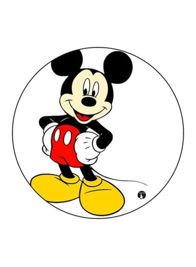 Mickey Mouse Printed Round Mousepad White/Black/Red