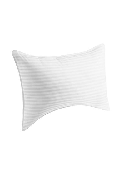 Comfortable Strip Hotel Pillow Microfiber White 75x50centimeter