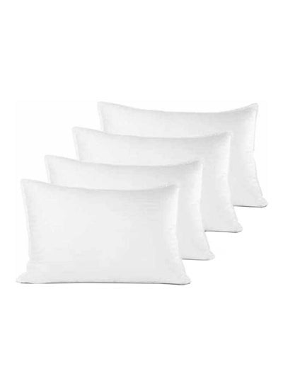 4 Pieces Hotel Pillow Microfiber White 90x50centimeter