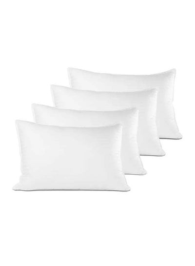 4-Piece Soft  Strip Hotel Pillow  Microfiber White 160x50centimeter