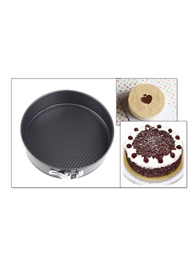 3-Piece Cake Mould Pan Set Black 20X26X27centimeter
