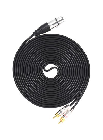1 XLR Female To 2 RCA Male Plug Stereo Audio Cable Connector I2802-4-A Black
