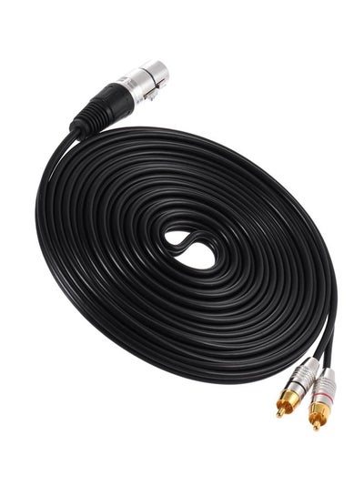 1 XLR Female To 2 RCA Male Plug Stereo Audio Cable Connector I2802-4-A Black