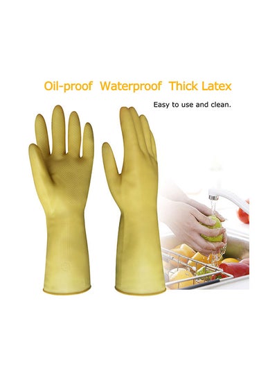 Household Long Sleeve Cleaning Glove Set Yellow XL