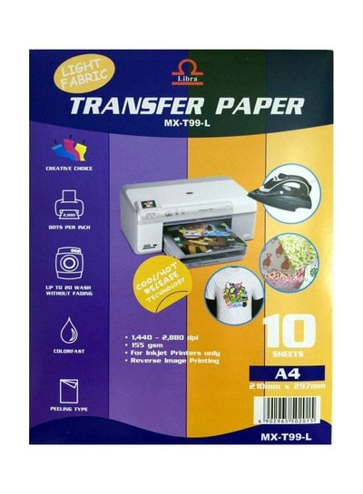 Fabric Transfer Paper Pack- 10 Sheets