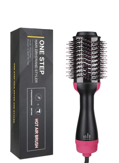 One Step Hair Dryer And Styler Brush Comb Black/Pink