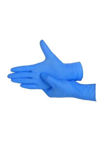 100-Piece Disposable Nitrile Gloves Blue 24cm