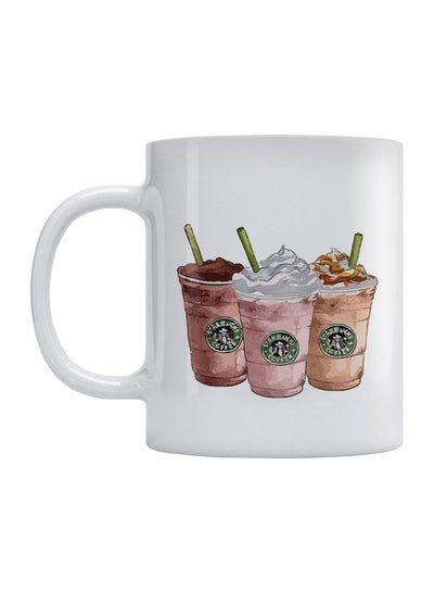Starbucks Drinks Printed Mug White/Pink/Green 350ml