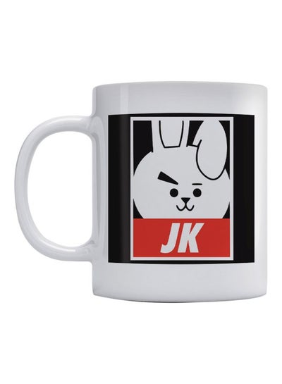 JK BTS Squad Printed Mug White/Black/Red 350ml