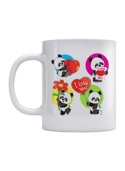 Panda Printed Mug White/Black/Red 350ml
