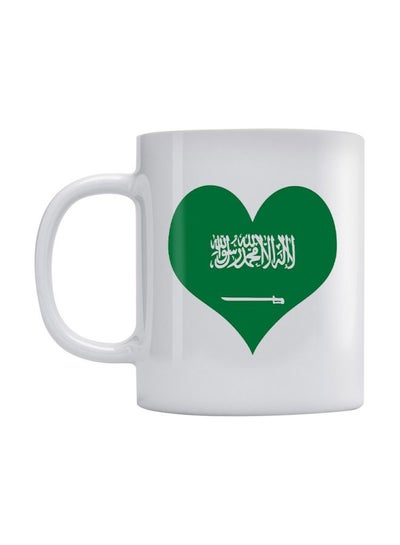 Saudi Arabia Lover Printed Mug White/Green 350ml