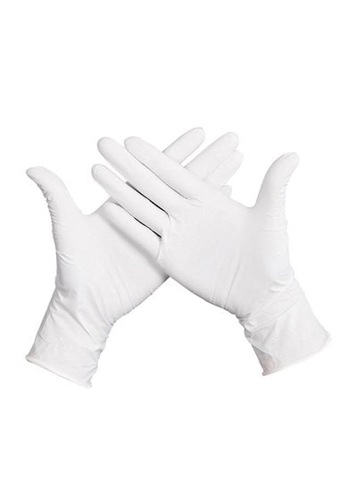 50-Piece Powder-Free Rubber Latex Stretchy Disposable Gloves