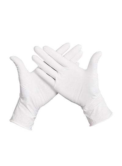 50-Piece Powder-Free Rubber Latex Stretchy Disposable Gloves