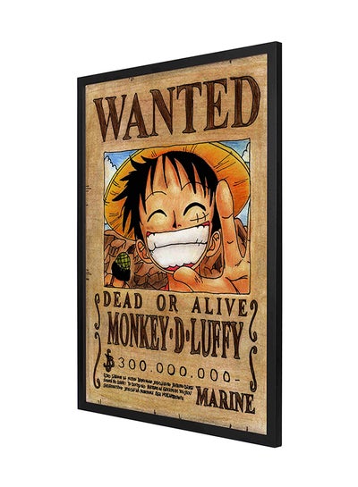 Wanted Monkey-D-Luffy Wall Art Frame Painting Multicolour 53 x 73centimeter