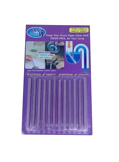 Pack Of 12 Stop Clogs And Smelly Sinks Purple 22centimeter