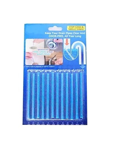 Pack Of 12 Stop Clogs And Smelly Sinks Blue 22centimeter