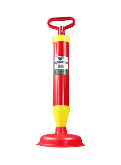 Powerful Manual Drain Buster Toilet Plunger Red/Yellow 41centimeter