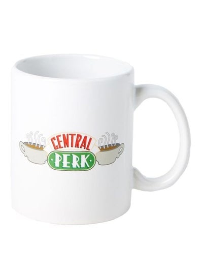 Central Perk Printed Coffee Mug White/Green/Red 9.5x8cm