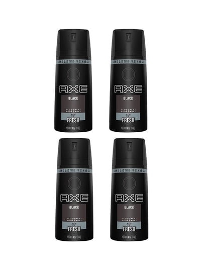4-Piece Black Body Spray Deodorant