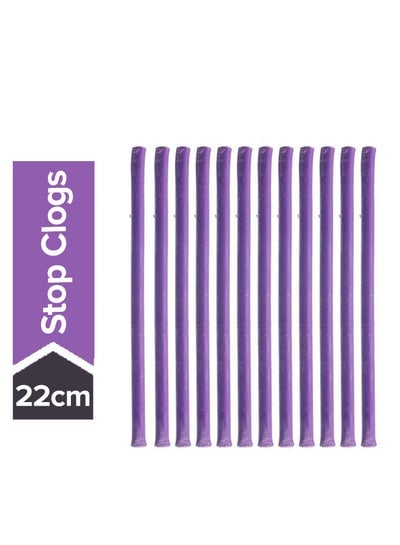 Pack Of 12 Stop Clogs And Smelly Sinks Purple 22centimeter