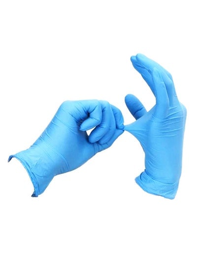 100-Piece Disposable Nitrile Powder Free Gloves Blue Large
