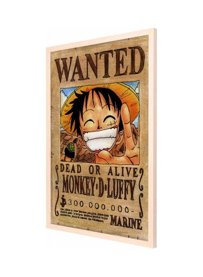 Wanted Printed Wall Painting With Frame Beige/Black/Brown 53x73centimeter