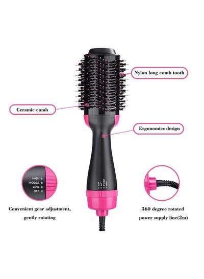 3 In 1 Hot Air Hair Dryer Brush Pink/Black
