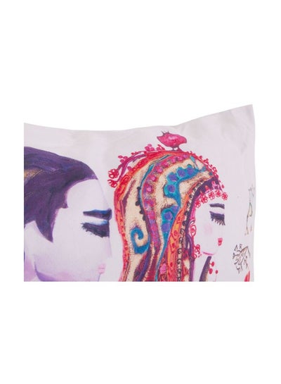 Printed Decorative Pillow White/Blue/Red 40x40centimeter