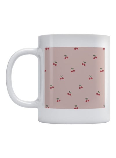 Cherries Printed Mug White/Pink/Red 350ml